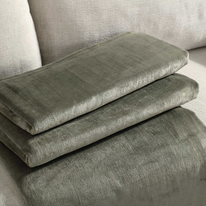 Calvin Klein Core Plush Solid Reversible Blanket, King, Green