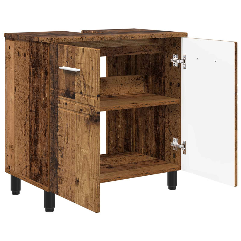 60cm Bathroom Vanity Base Only, Old Wood