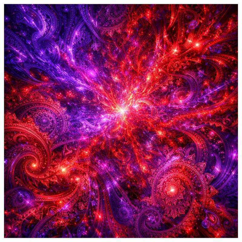 Housses de couette Red Fractal Art, Grand lit