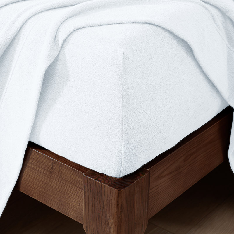 Micro Fleece Super Soft Fitted Sheet, King Fitted Sheet, White