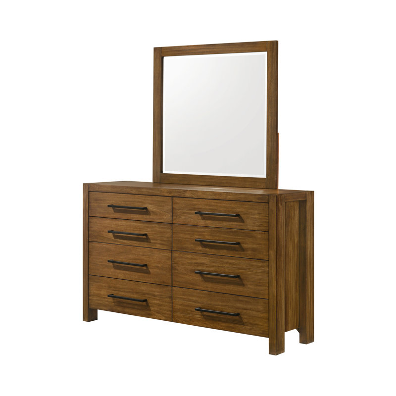 Commode transitionnelle 61,65 "avec miroir, brun chaud