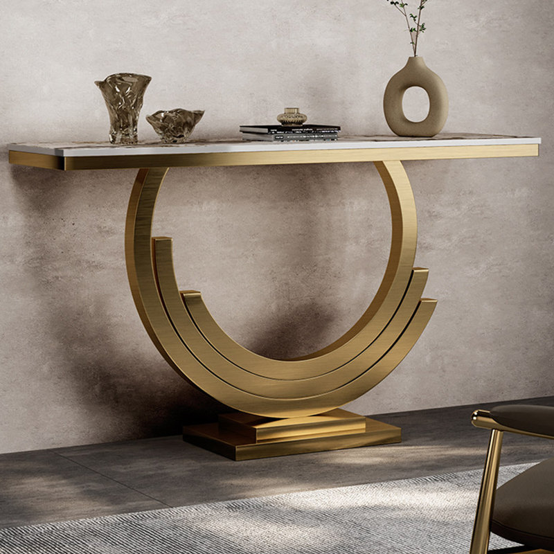 Console légère en métal de style luxueux, H 33,4 po x l 47,2 po x P 13,7 po