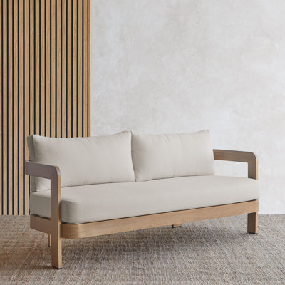 Arlo 3-Seat Metal Outdoor Patio Couch with Sunbrella Cushions by Real Flame by Real Flame