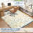 Colorful Floral Machine Washable Rug for Living Room Low Pile Foldable Thin Non Slip Carpet Stain Resistant Non Shedding Floor Cover for Kids Bedroom Nursery-538149975