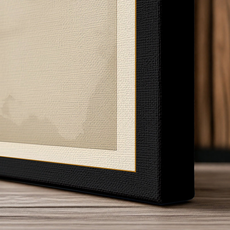 Geometric Harmony Minimalist - Wrapped Canvas, 36x24 - 91.4 x 61.0 cm, Black Border