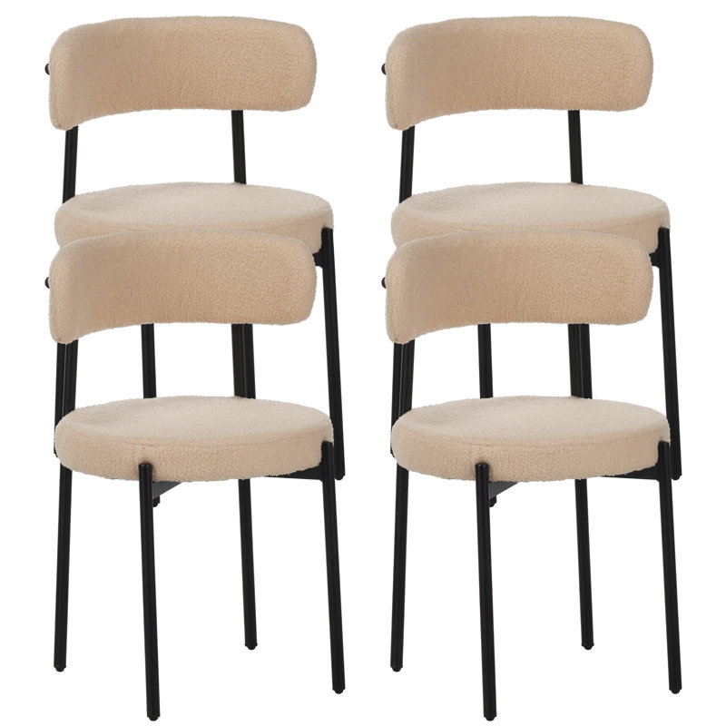 Chaise d'appoint rembourrée en molleton Teddy, Beige