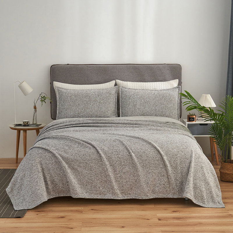 Knitted Throw Blanket, Twin, Black