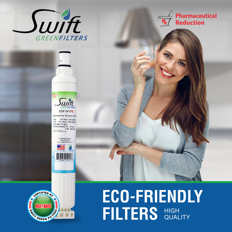 SGF-W10 Rx Compatible Refrigerator Water Filter for 4396701, EDR6D1, FILTER 6, 46-9915
