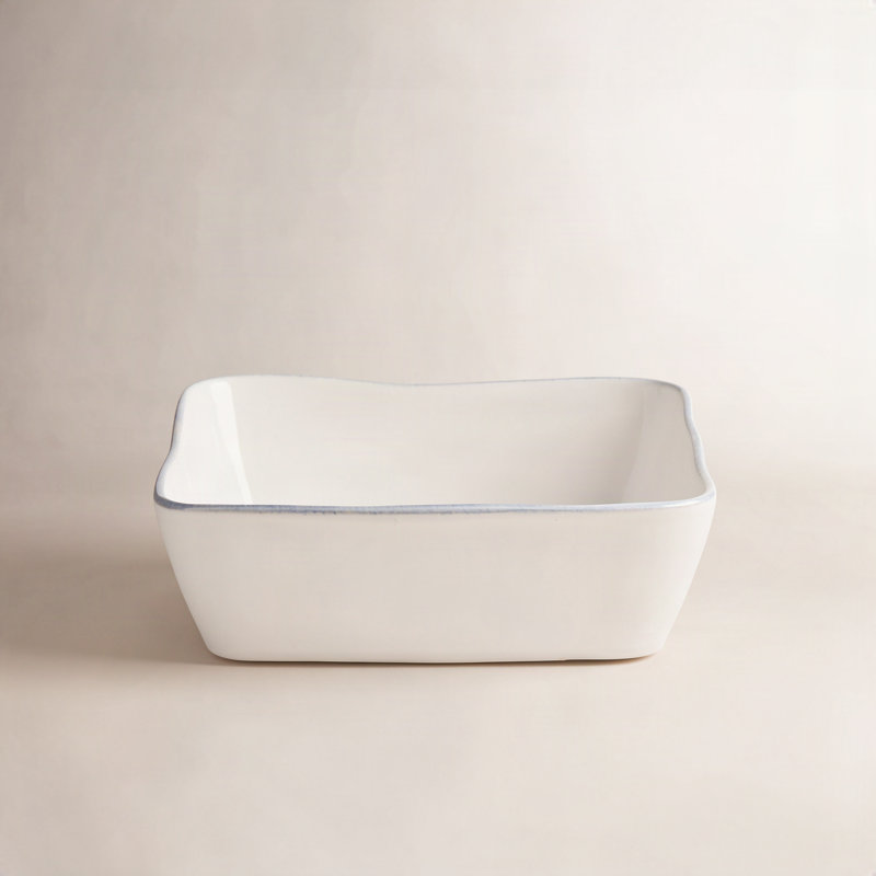 Livia Rectangle Stoneware Baker, 3'' H X 8.75'' L X 8.75'' W, White