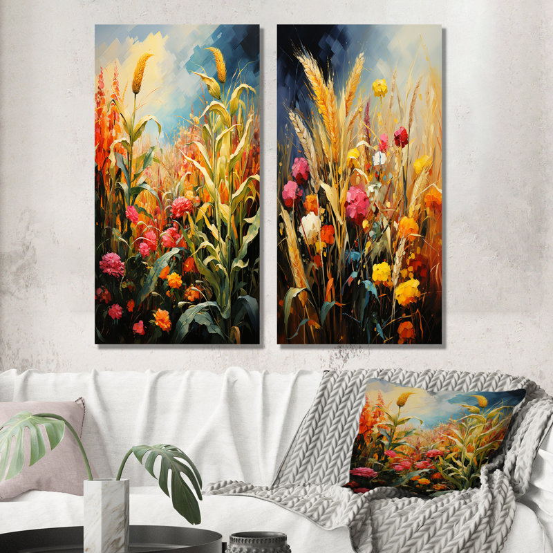 Bloomimg Farmer Fields - Ensemble de salon mural en métal Farm Farm, H 32 po x l 32 po