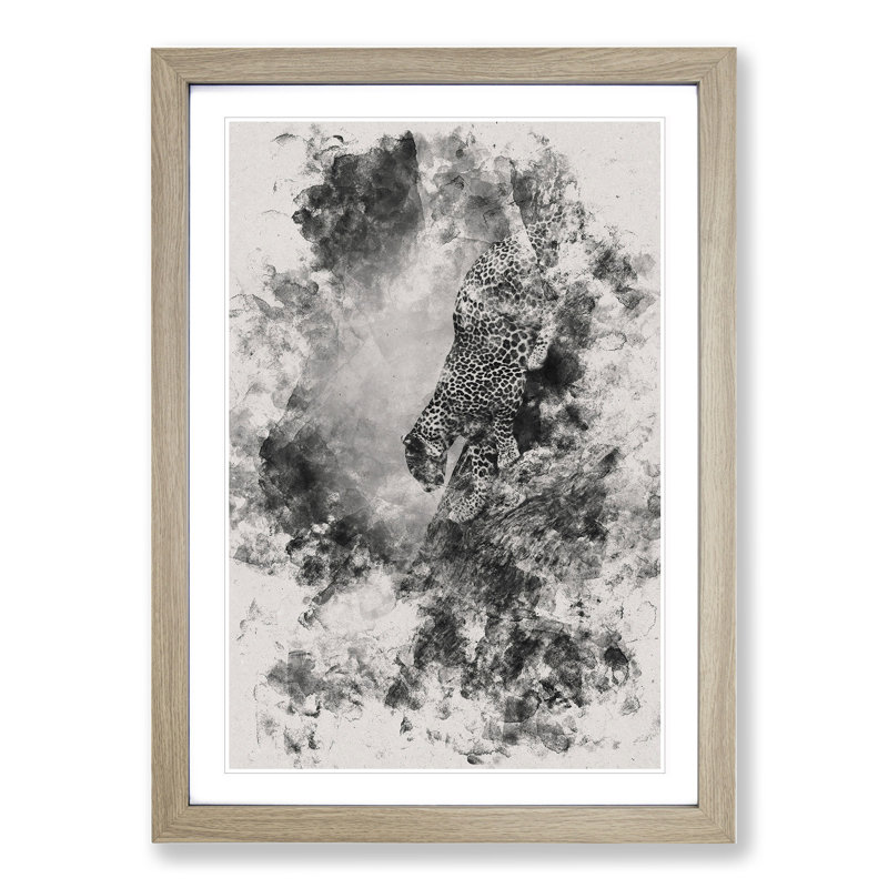 Leopard Vol.5 - Picture Frame Graphic Art, Oak Framed, 65cm H x 48cm W x 2cm D