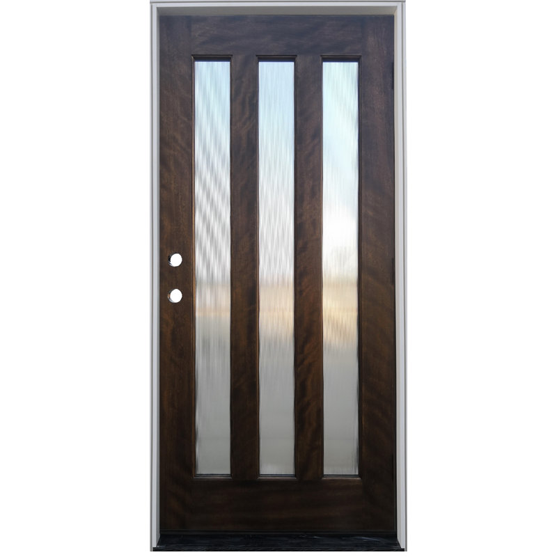 Porte d'entrée en acajou pré-suspendu