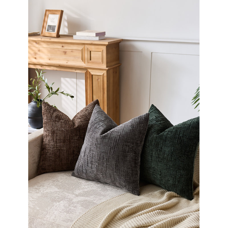 Housses de coussin en chenille texturée, Vert forêt, Square 22"