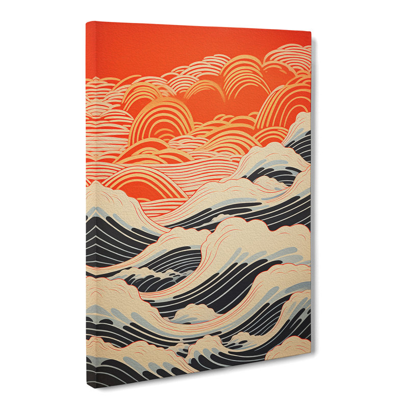 Wave Japanese Constructivism - Wrapped Canvas, 60cm H x 40cm W x 3cm D