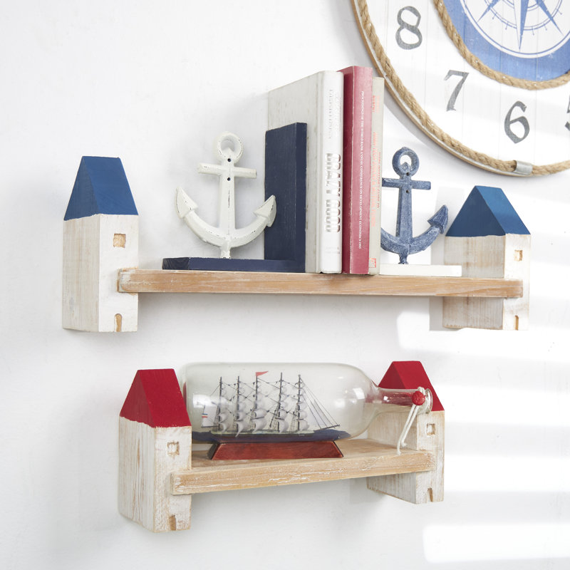Tablette décorative en bois 2 pièces Négaunee