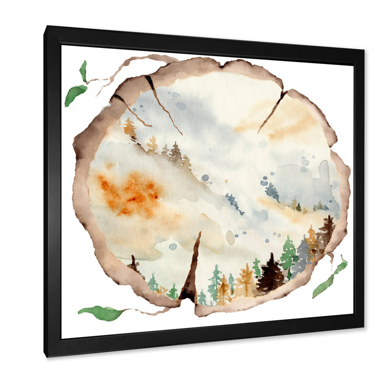 «Pine Wood Winter Landscape V», reproduction d'art sur toile traditionnelle, H 16 po x l 16 po x P 1 po, Cadre photo noir