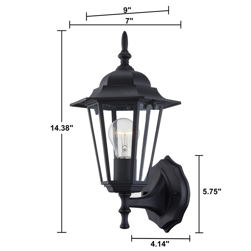 Berkett Steel Retro-style Wall Light, Matte Black