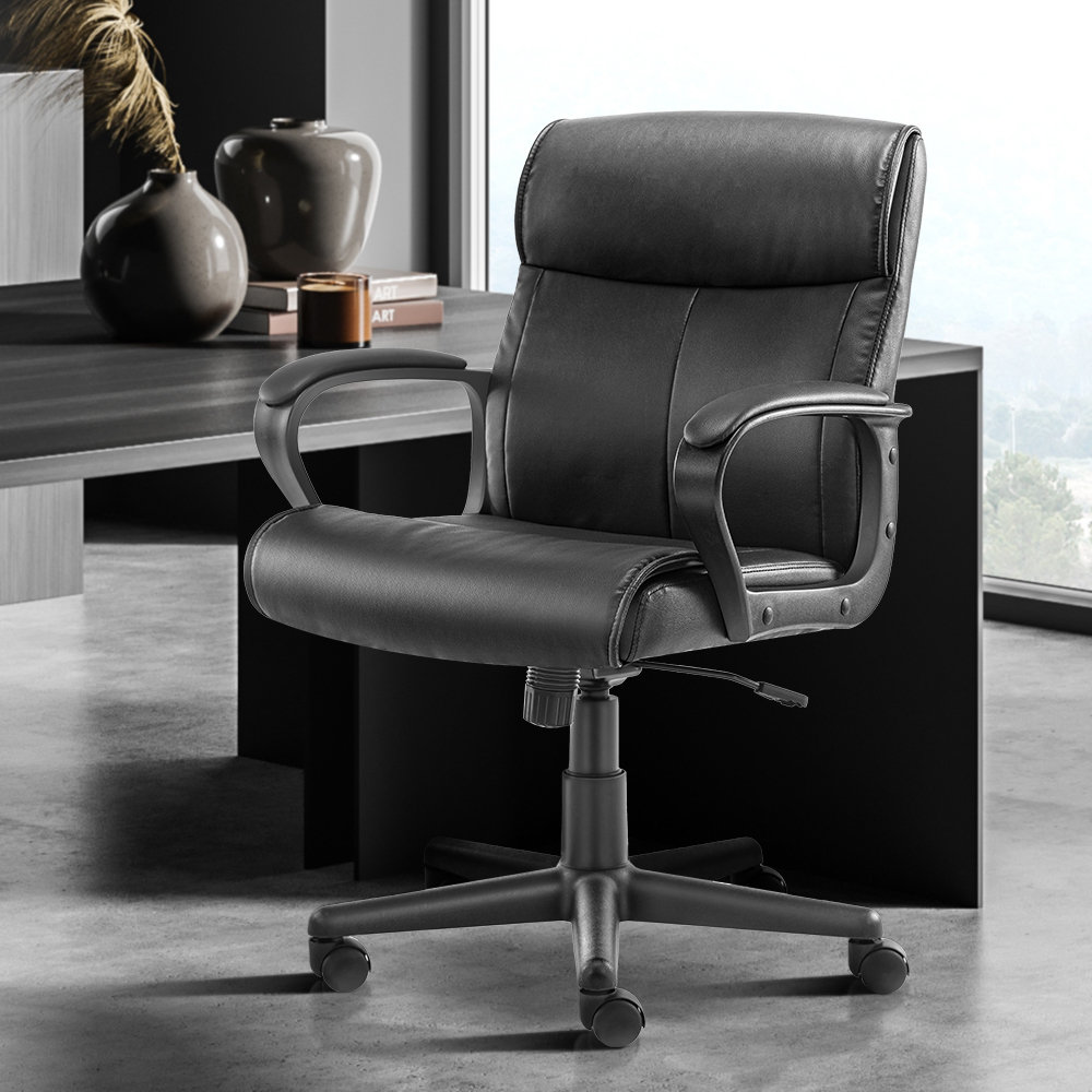 Ergonomic desk chair discount leather