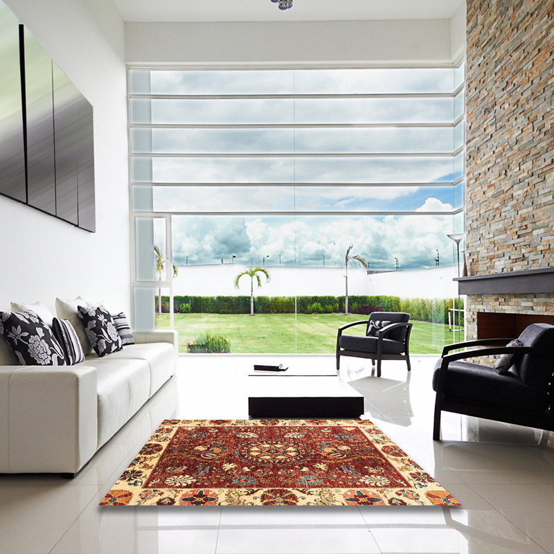 Tapis abstrait moderne 3377, Carré 3 pi