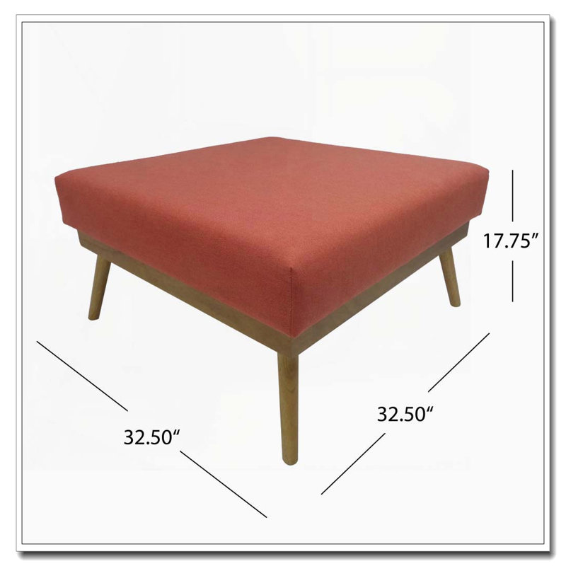 Grand repose-pieds carré de style Mid-Century