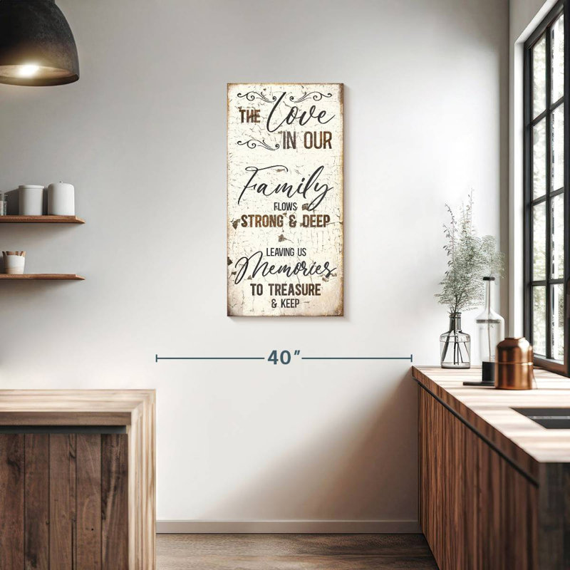 Plaque murale «Love In Our Family», H 36 po x l 18 po