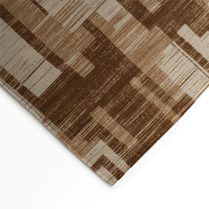Tapis brun abstrait intérieur et extérieur