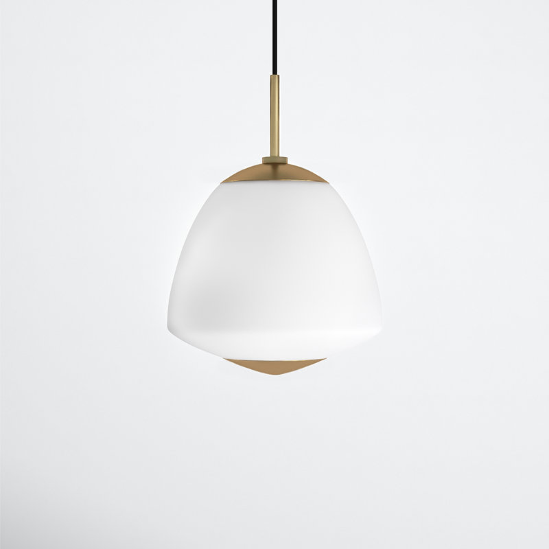 Darby 1 - Light Single Pendant, Aged Brass, 11" H x 8" W x 8" D