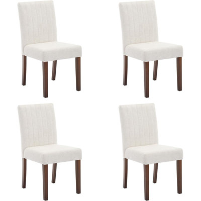 Chaises de salle à manger rembourrées en tissu avec pieds en bois et sièges rembourrés