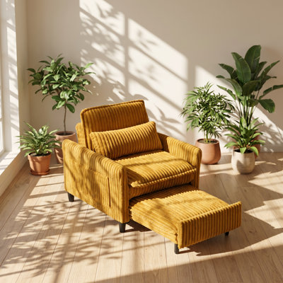 Canapé d'appoint en bois de velours côtelé l 33,07 po x P 33,07 po JZR