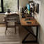 Bureau brun en bois massif en forme de L-108678450-108678452