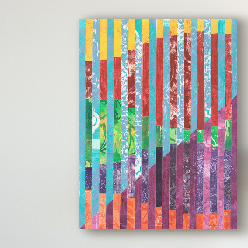 « quilted monoprints iii », impression sur toile tendue, H 19 po x l 14 po x P 2 po