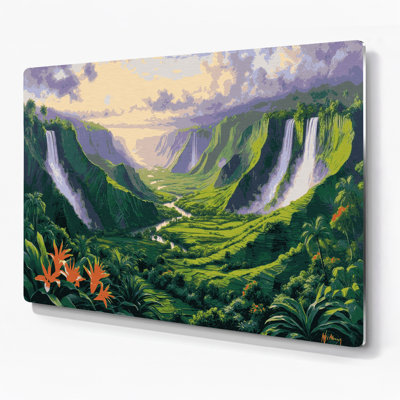Hawaiian Valleys Green Metal Wall Art