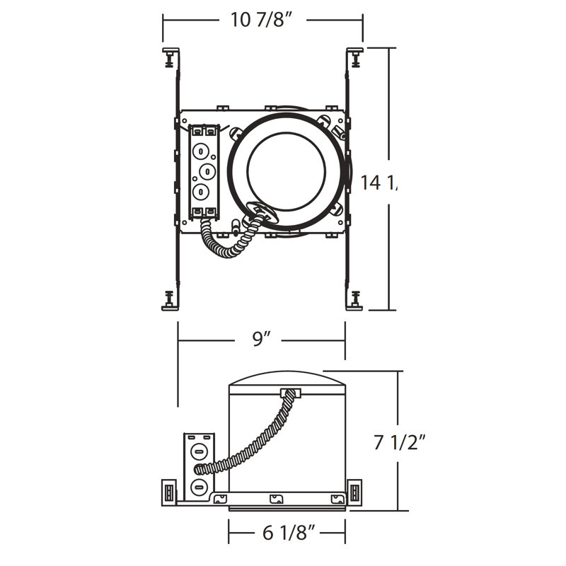 Air-Tight 10.88'' IC Rated Recessed Lighting Housing for New Construction