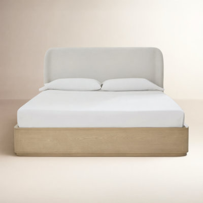 Lucie Linen Upholstered Wingback Bed