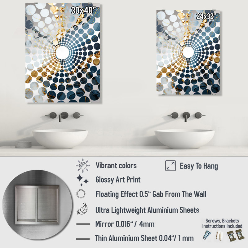 Coriss - Décoration murale abstraite à encre liquide, 32 po x 24 po