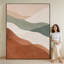Très grande reproduction d'art sur toile - Paysage abstrait de couleur sauge et terre cuite neutre pour salon moderne - "Assemblage requis du cadre (cadre non fini)"-124792244