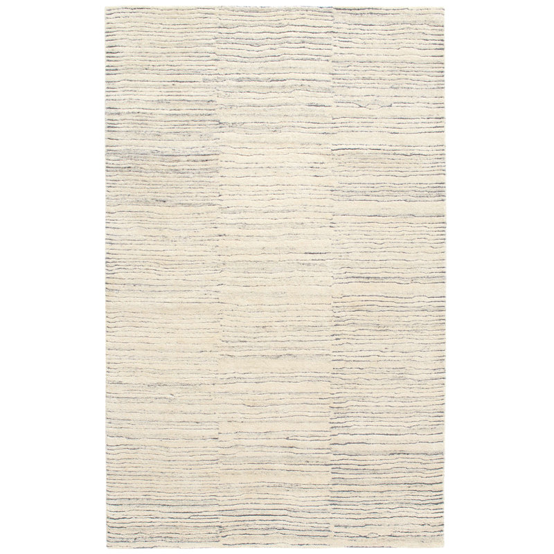 Avery Pewter Blue Hand Tufted Wool Rug, Rectangle 3' x 5'