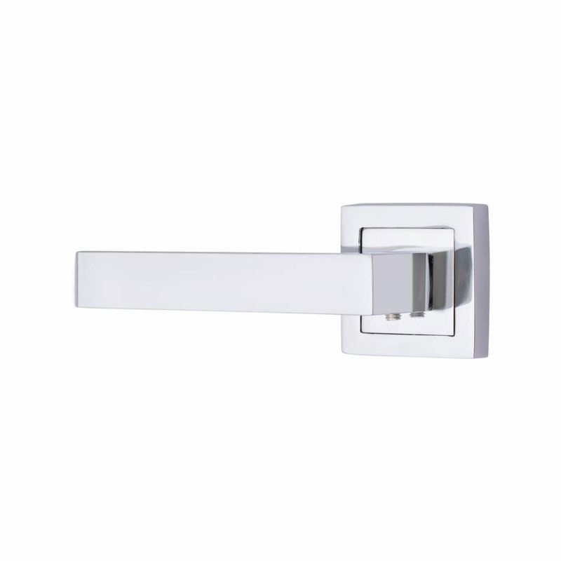  Delta Design Door Handles in Polished Chrome Finish with 3 Lever Lock, 2 Keys Keyhole Escutcheon and 1 Pair Ball Bearing Hinges