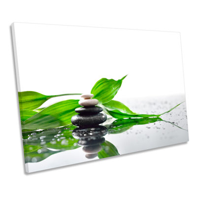 Zen Stones Bathroom - Wrapped Canvas Print
