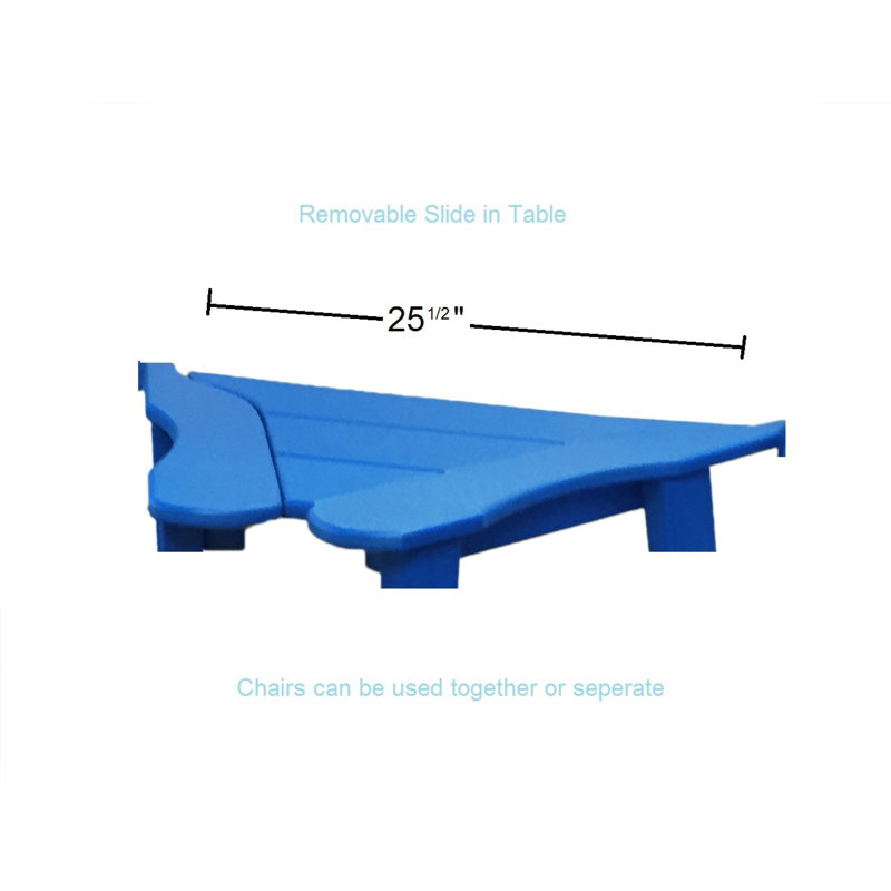 Ansel Tall Adirondack Chairs with Table - Poly Outdoor Furniture, Blue