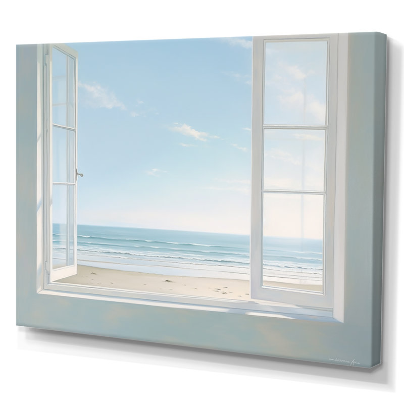 Coastal Windows Horizon II - Beach & Ocean Canvas Prints, H 24 po x l 32 po x P 1 po, Toile tendue
