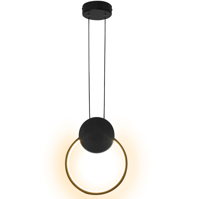 Luminaire suspendu noir à 1 lumière Donterius