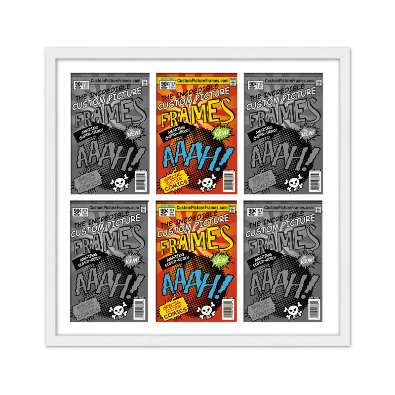 Cadre photo Collage, 7,125 po x 10,5 po, 29 po x 26 po, Blanc et blanc
