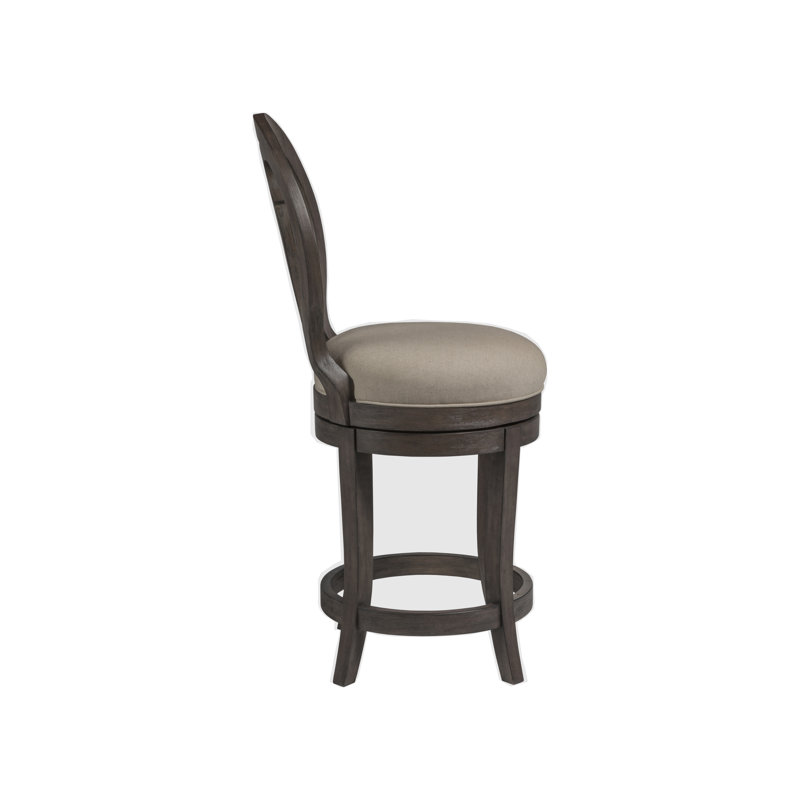Axiom Memory Swivel Counter Stool in Antico Wood Finish
