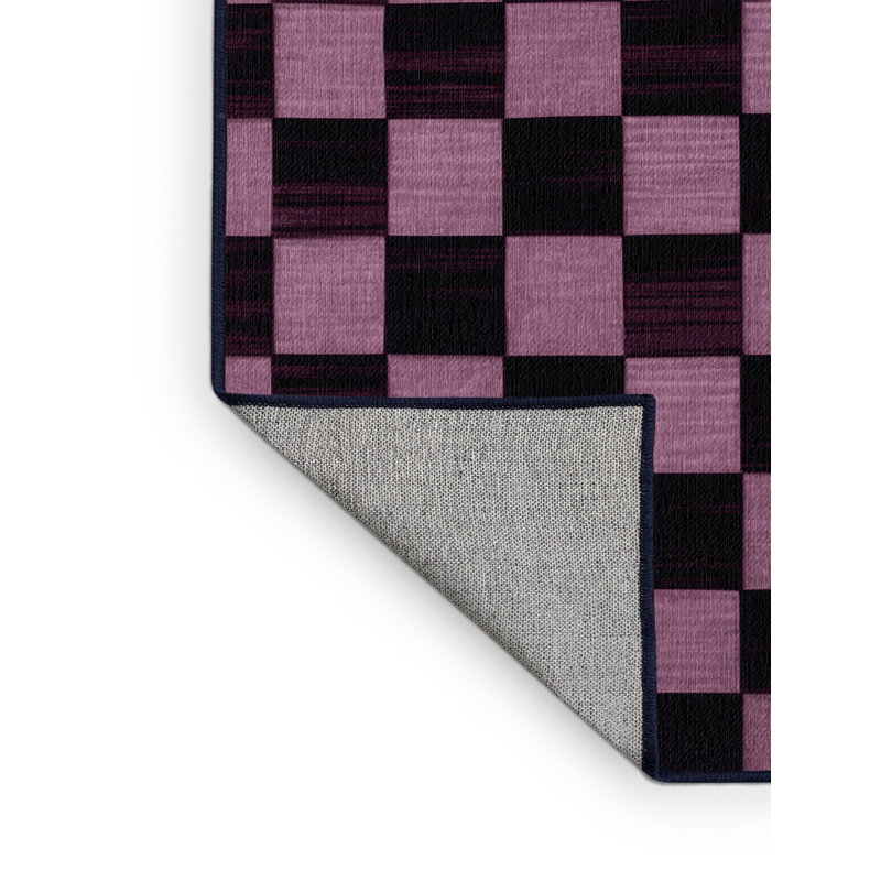 Tapis mauve lavable à la machine, Rond 5 pi