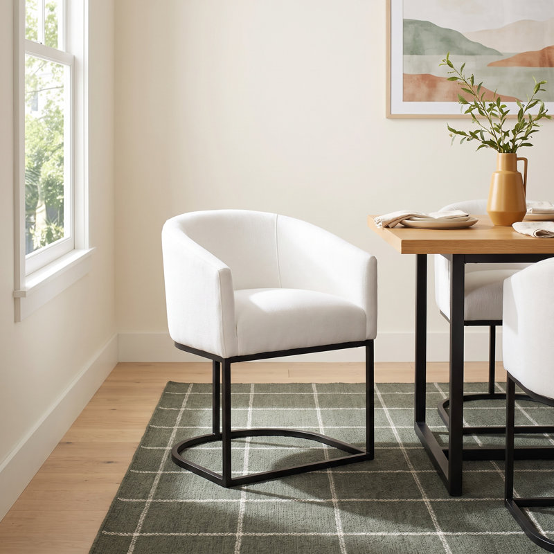 Austri Modern Dining Arm Chair, White