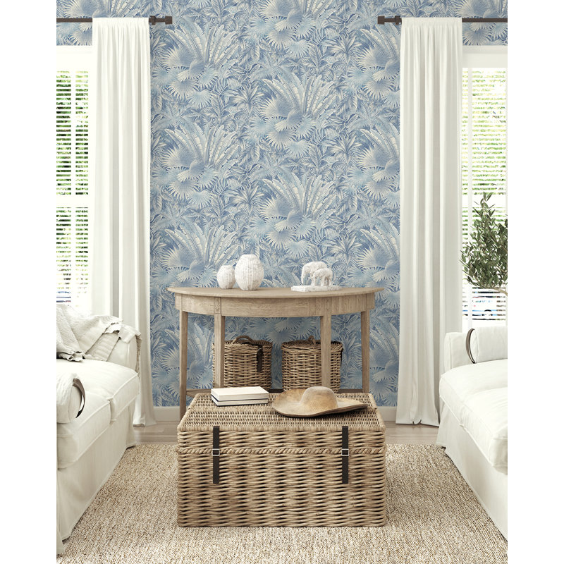 Tommy Bahama Bahamian Breeze Peel And Stick Wallpaper Roll, Azure
