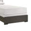 Lit Hez, capitonnage de la tête de lit blanc crème, brun foncé-115686008
