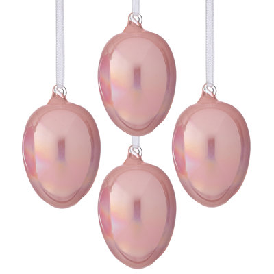 4" Iridescent Glass Egg Ornament 