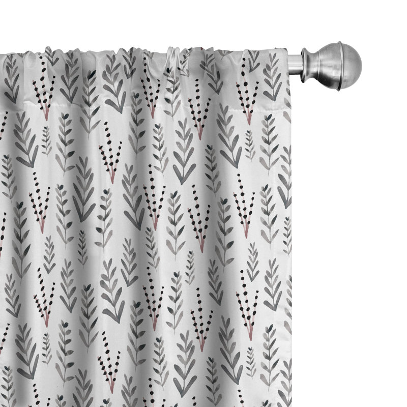 Floral Semi-Sheer Rod Pocket Curtain Panels, 28" x 63"